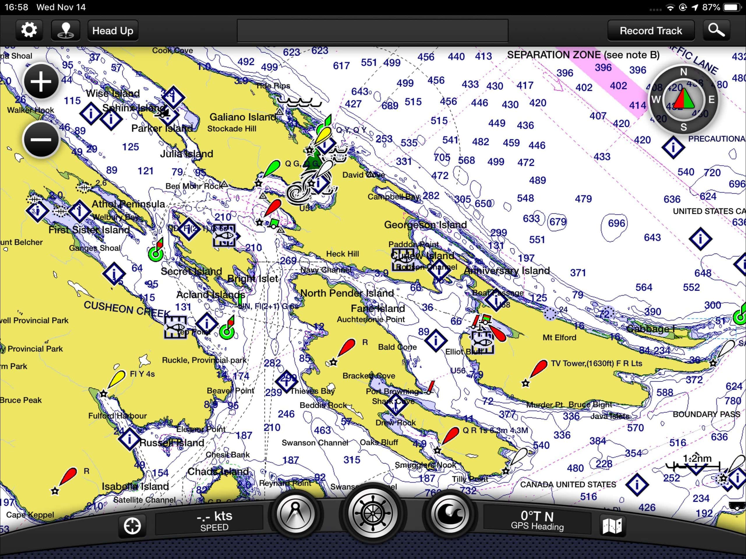 Navigation Map Gulf Islands